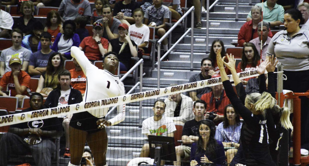 Georgia's T'ara Ceasar was named the SEC volleyball Freshman of the Week
