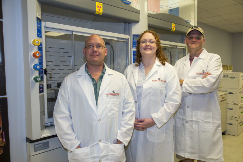 Research team members helping to develop the SAAVE vaccine platform include (from left to right) associate professor Jeff Hogan, postdoctoral fellow Shawn Zimmerman and UGA Foundation Distinguished Professor M. Stephen Trent.