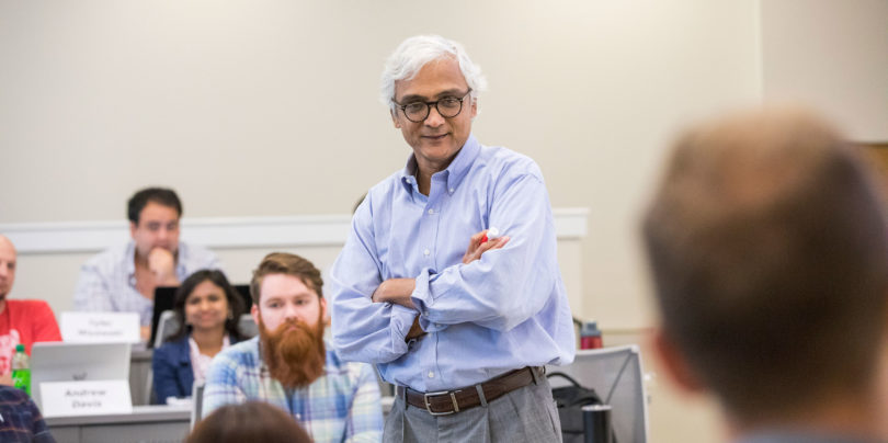 Sundar Bharadwaj conducts a marketing class in the Terry College of Business.