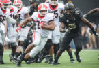 Nick Chubb ran for 138 yards and two touchdowns against Vanderbilt.