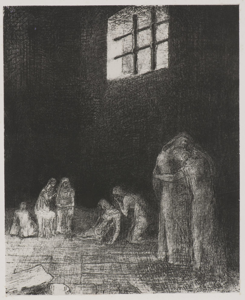 Redon Lithographs 5 shadowy figures-v