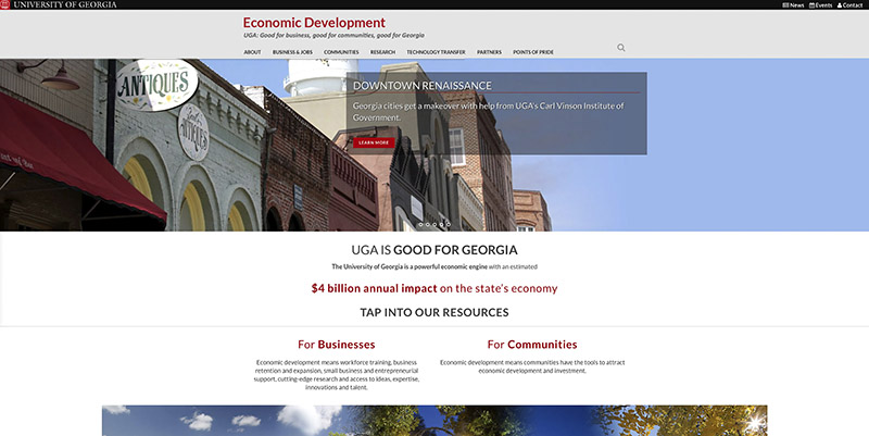 Site focuses on economic development