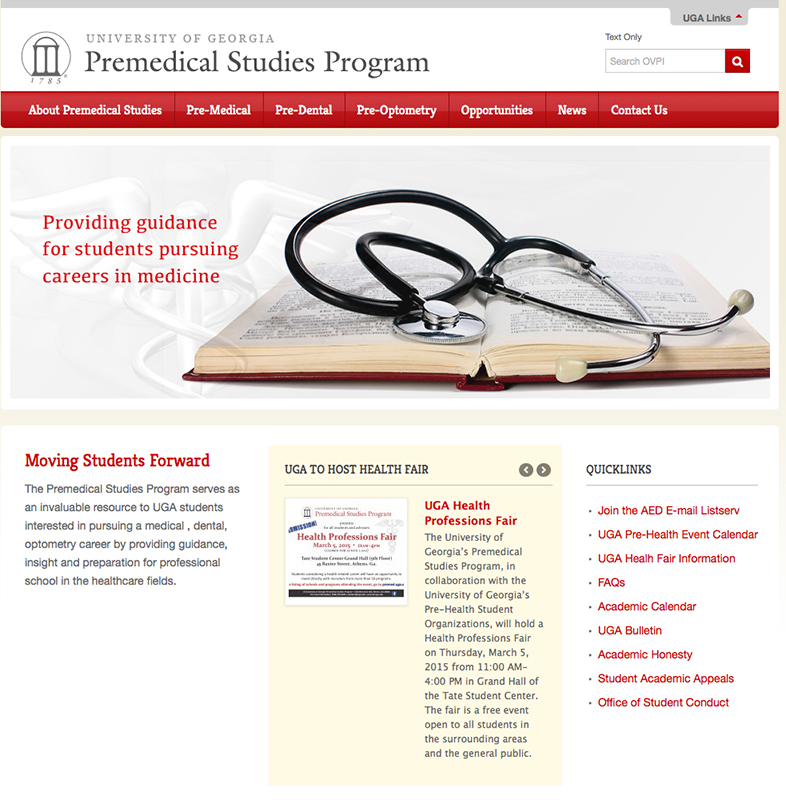 Premedical Studies Program site updated