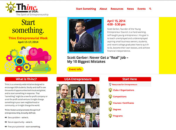 Thinc. website spotlights entrepreneurship