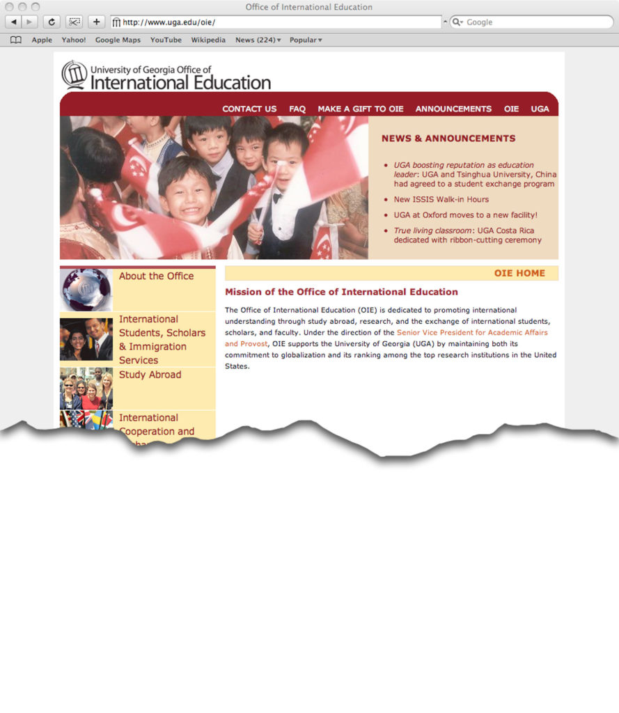 International Education reorganizes Web site