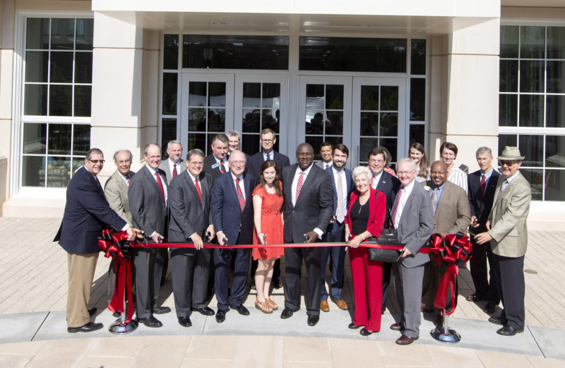 Science Learning Center ribbon cutting presidents pick-h