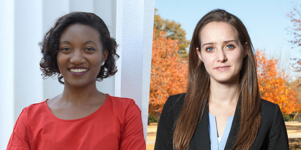 UGA students Gaby Pierre and Elizabeth Hardister have been awarded Schwarzman Scholarships.