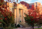 Warnell School front in fall-h.photo