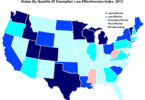 State vaccination policy effectiveness map Bradford 2015-h.graphic