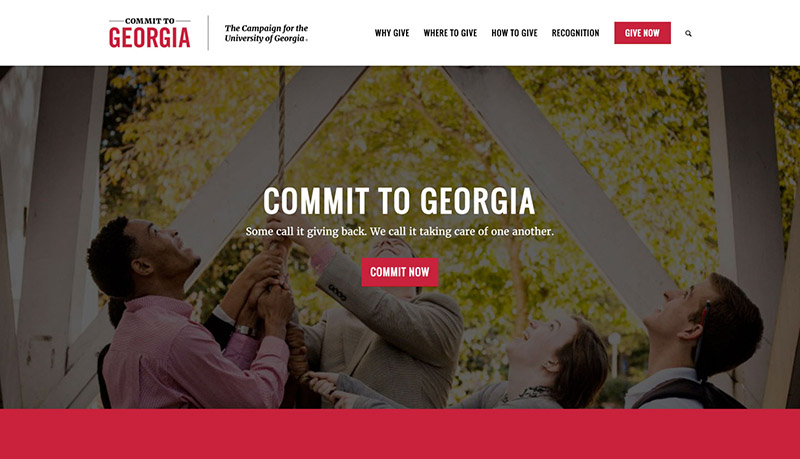 Giving website launches for UGA campaign