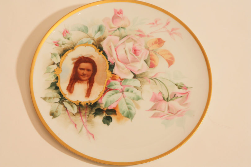Lycett china plate with girl-h.portrait