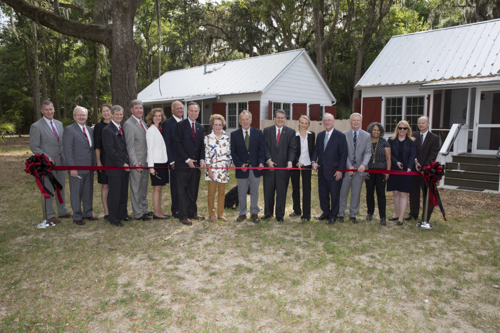 Wormsloe cabins ribbon cutting-h. group
