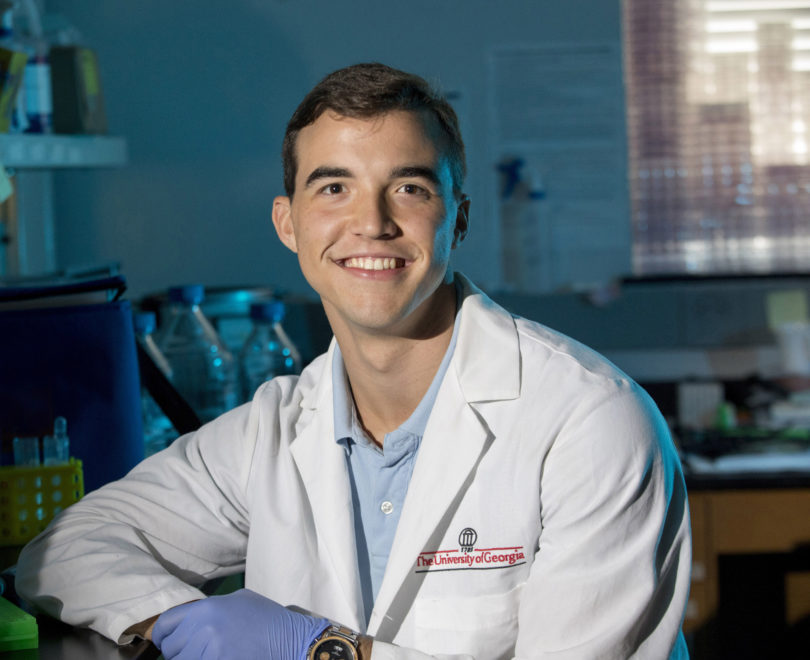 For three years, Christian Cullen has conducted research surrounding immune response in cystic fibrosis lungs. (Photo by Dorothy Kozlowski/UGA)