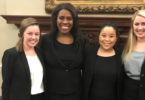 Students on the moot court competition team are Maggie Sparks, Elizabeth Tarver, Taryn Winston and Lauren Lutton.