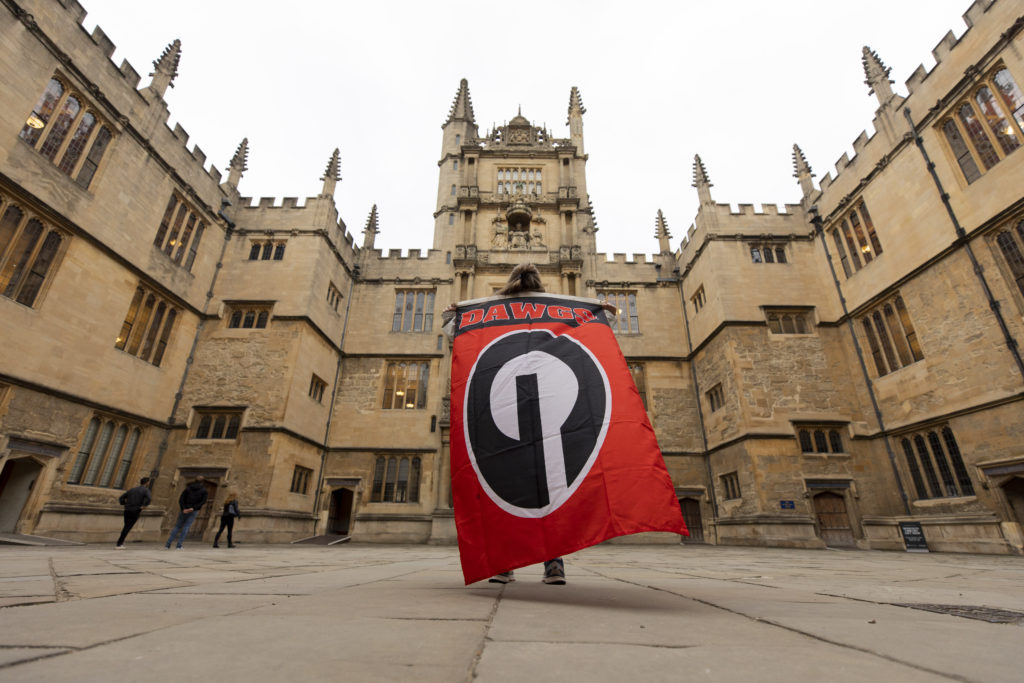 Photo of a student at Bodelian Library in Oxford