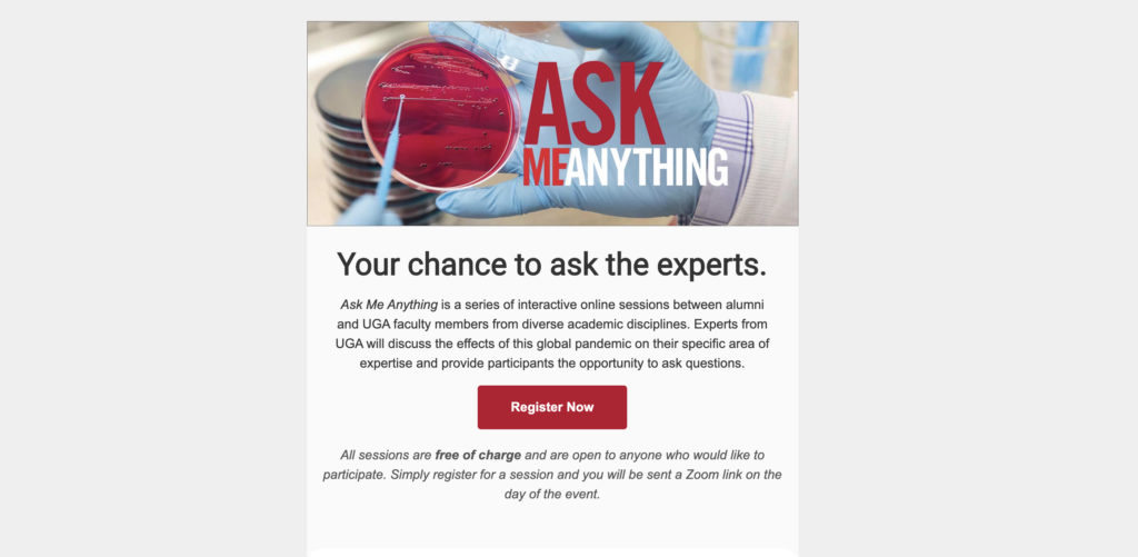 Ask Me Anything interactive online sessions offered