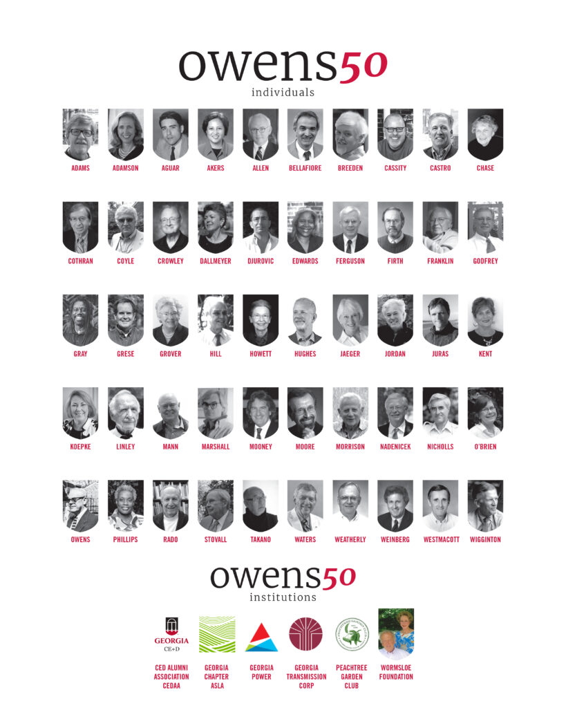 College of Environment and Design announces the Owens 50