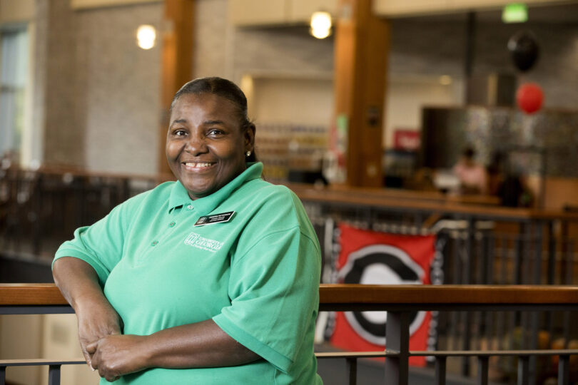 Sandra Patterson in dining hall