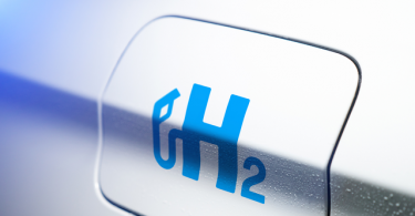 Graphic of an H with a fuel pump coming out of the letter and a 2 beside it.
