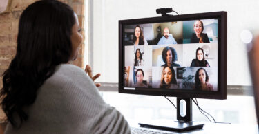 Screen showing a zoom meeting