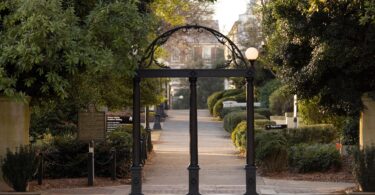 UGA's Arch highlighted by early morning sunlight. (Photo by Andrew Davis Tucker/UGA)