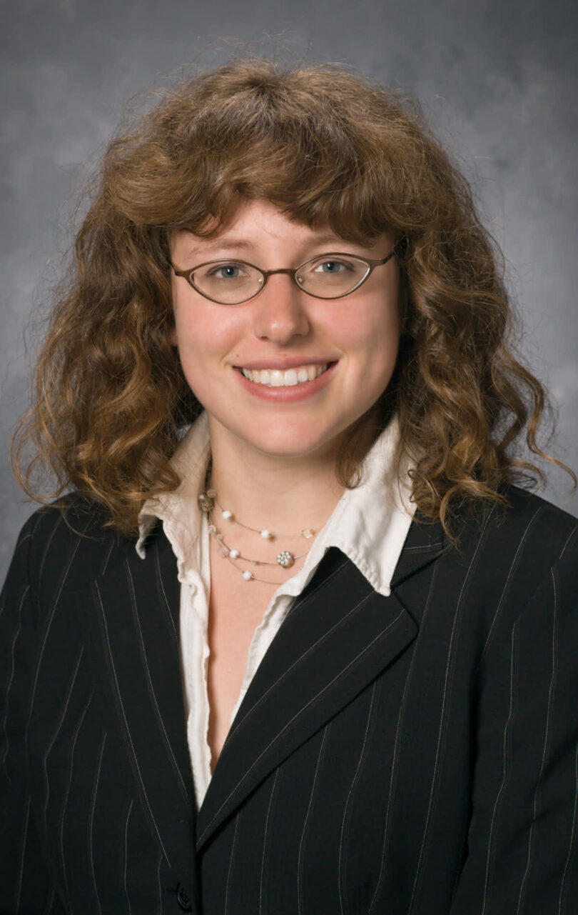 Portrait of UGA Rhodes scholar Katherine HA Vyborny, facing the camera and smiling