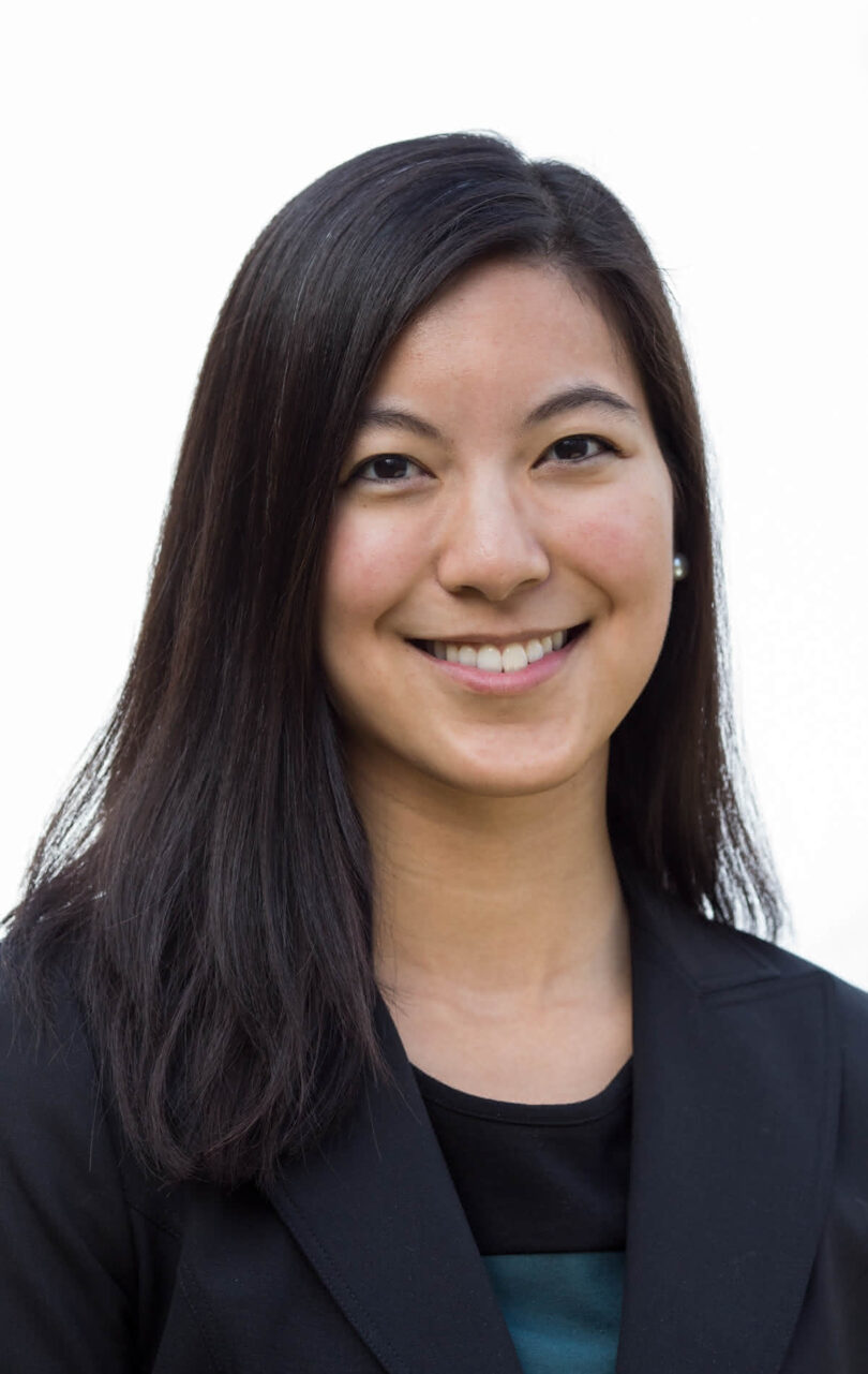 Portrait of UGA Rhodes scholar Tracy Yang, smiling and facing the camera