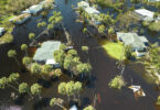 Flooded homes in a Florida residential area following Hurricane Ian. (Getty Images)