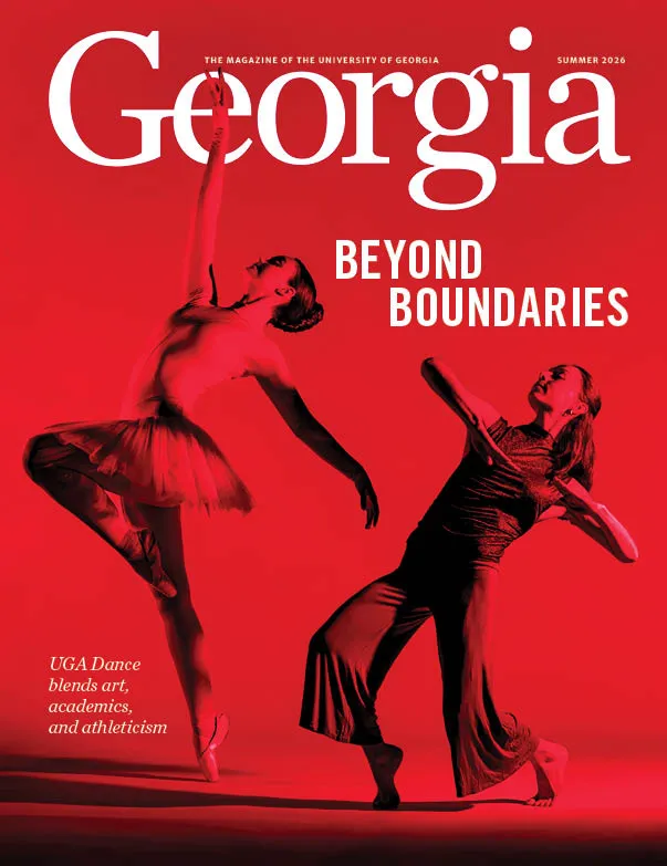 A magazine cover that features a red overlay on two dancers.