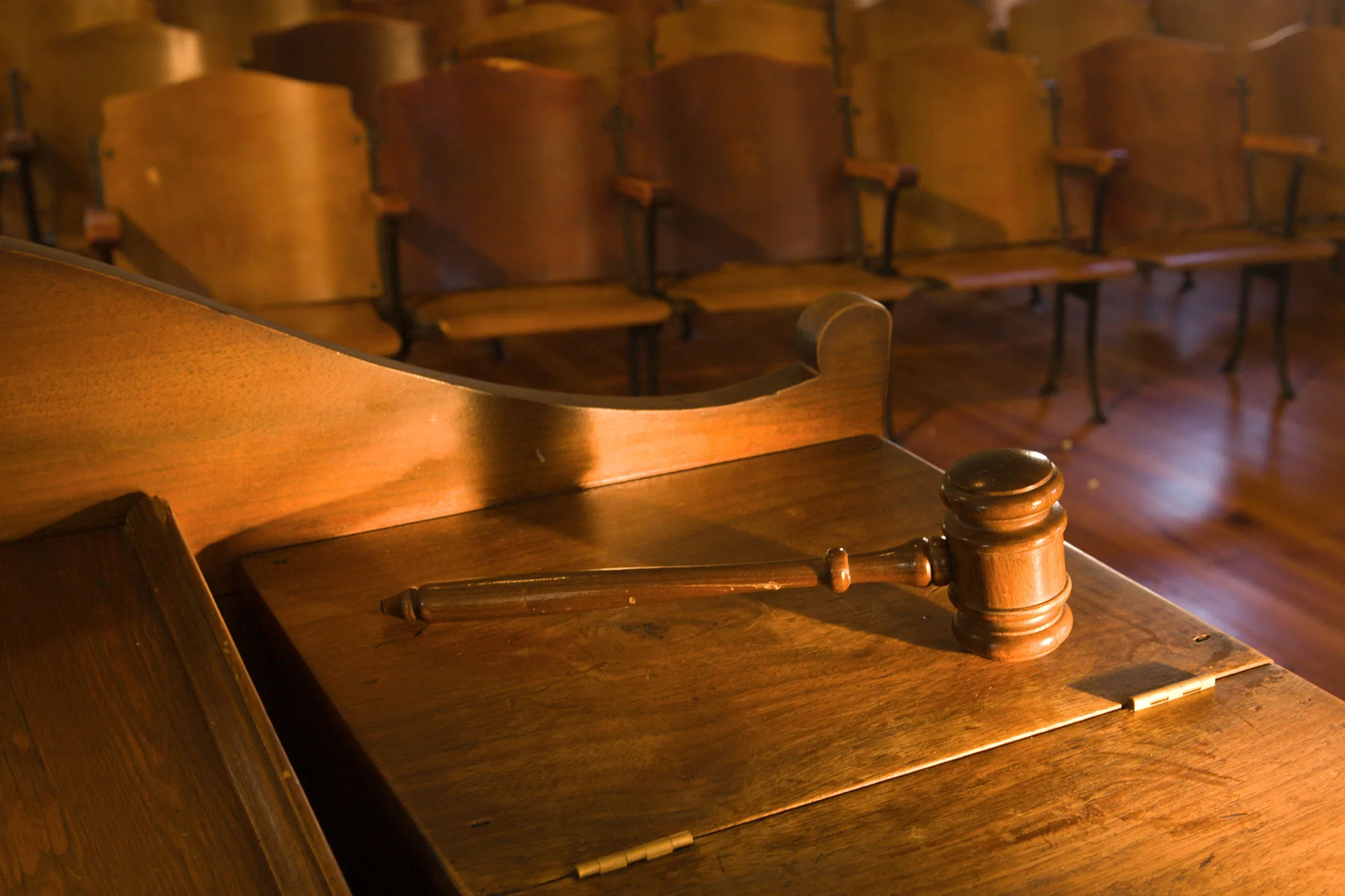 Detail of a gavel inside of Demosthenian Hall.